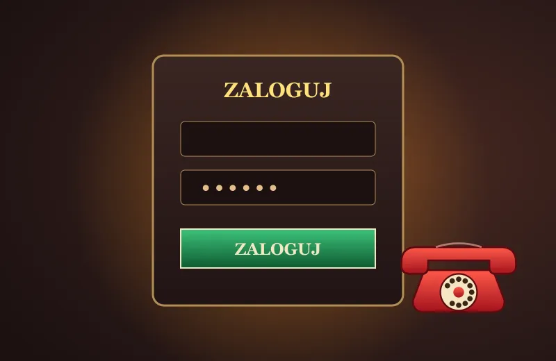 Okno logowania z polami i zielonym przyciskiem – Hotline casino logowanie